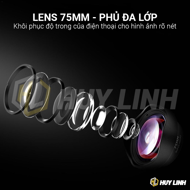 Lens Ulanzi super macro 75mm 4K - Ống kính chụp cận cảnh cho điện thoại