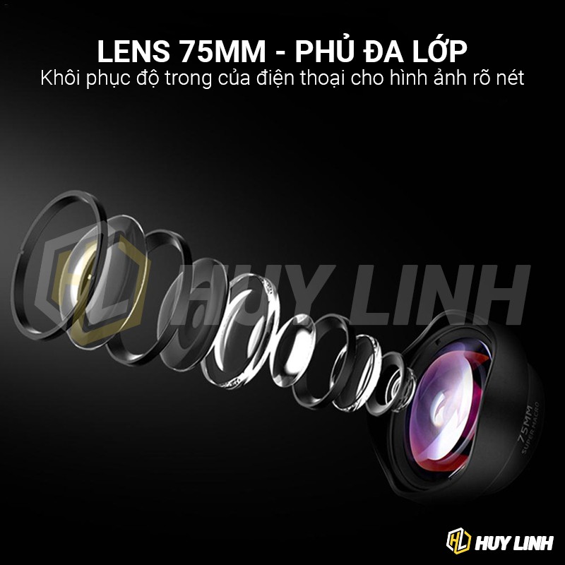 [Mã ELMS4 giảm 7% đơn 500K] Lens Ulanzi super maco 75mm 4K - Ống kính chụp cận cảnh cho điện thoại