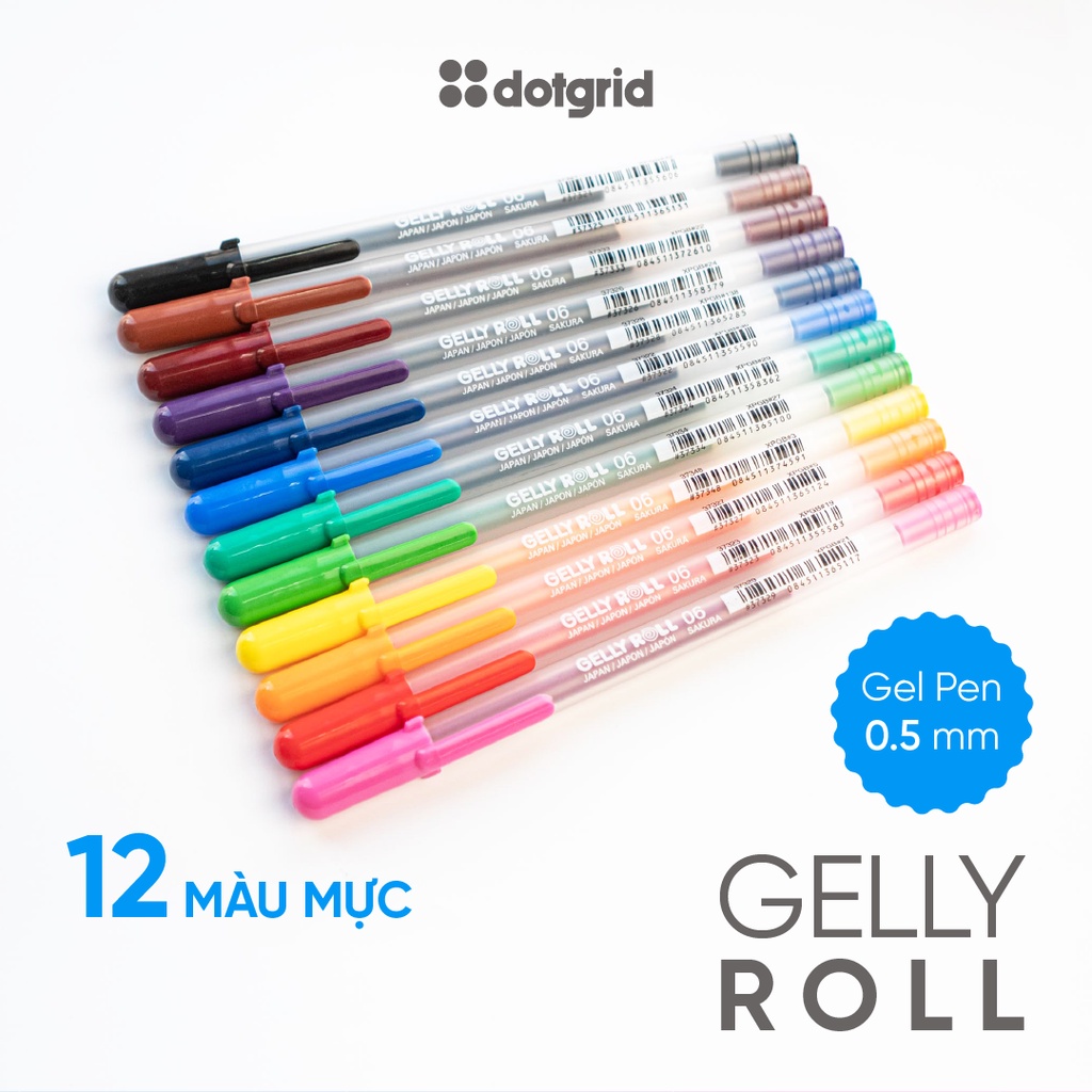 Bút gel Gelly Roll ngòi 0.5 - 12 màu (cây lẻ)