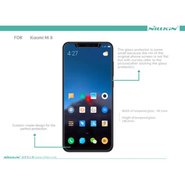 Nillkin Kính Cường Lực Bảo Vệ Màn Hình Cho Xiaomi Mi8 / Mi 8