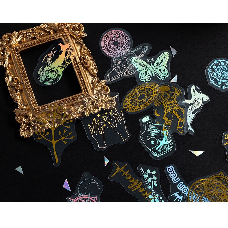 Ll Nhãn Dán Trang Trí Điện Thoại Hình Bướm Màu Laser Vàng Kim Chống Thấm Nước Diy