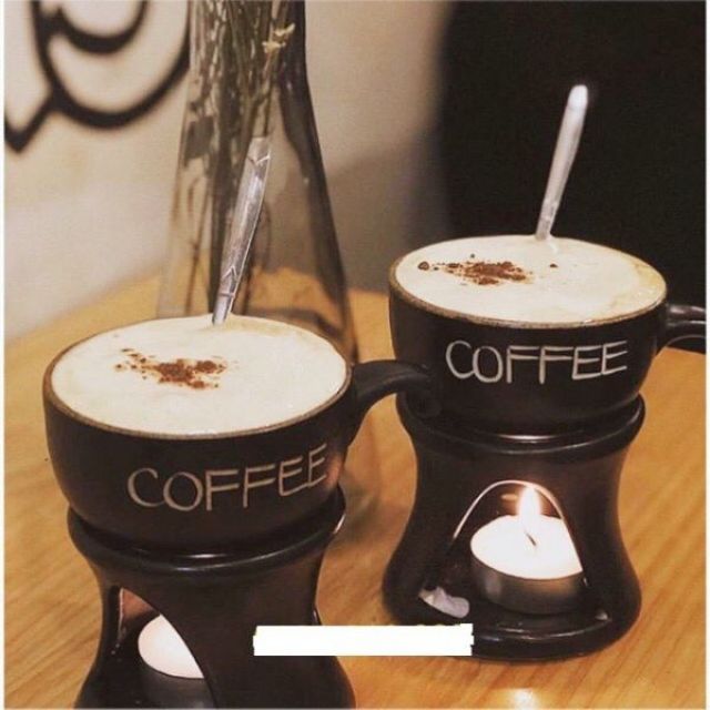 Bộ bếp đun nóng cafe, tinh dầu bằng sứ bát tràng 110ml