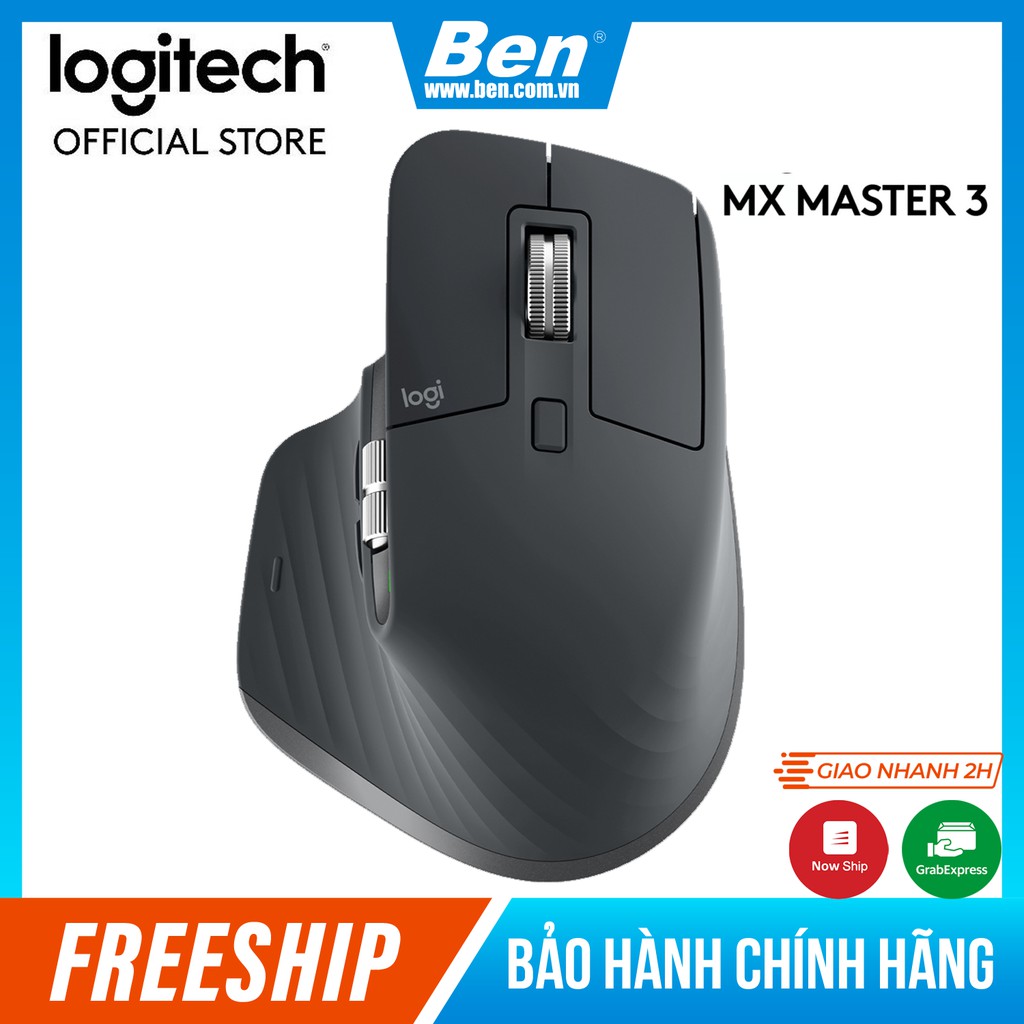 Chuột không dây bluetooth Logitech MX Master 3 - Sạc nhanh USB-C lướt trên mọi bề mặt - BH 12 Tháng 1 đổi 1