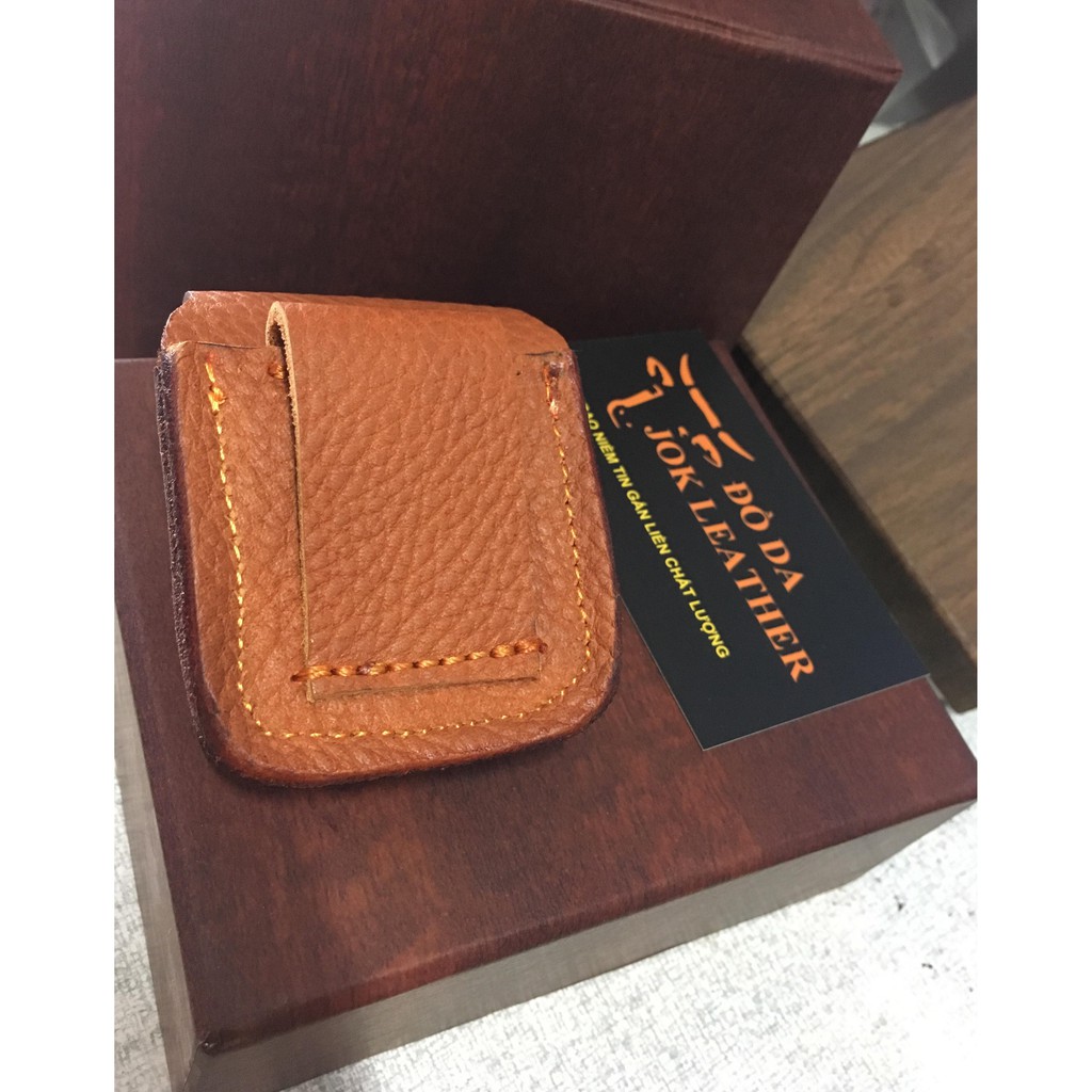 BAO DA ZIPPO VÀNG BÒ