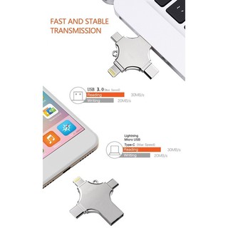 4in1 USB3.0 high speed U disk USB Flash For iOS iPhone iPad Android 32GB 64GB OT