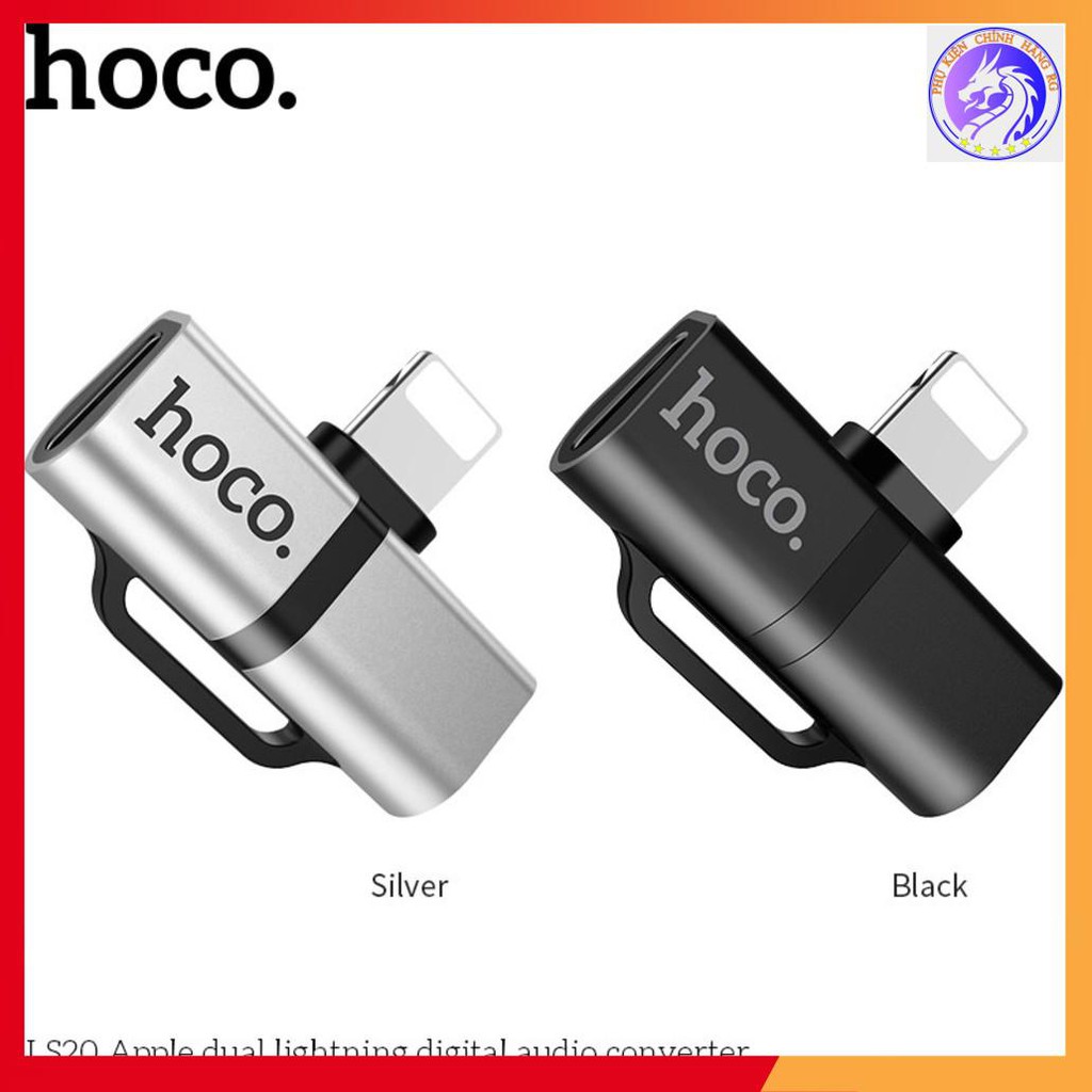 Đầu Chuyển Đổi Hoco LS20 Lightning To 2 Đầu Lightning - Vừa Nghe Nhạc Vừa Sạc Pin