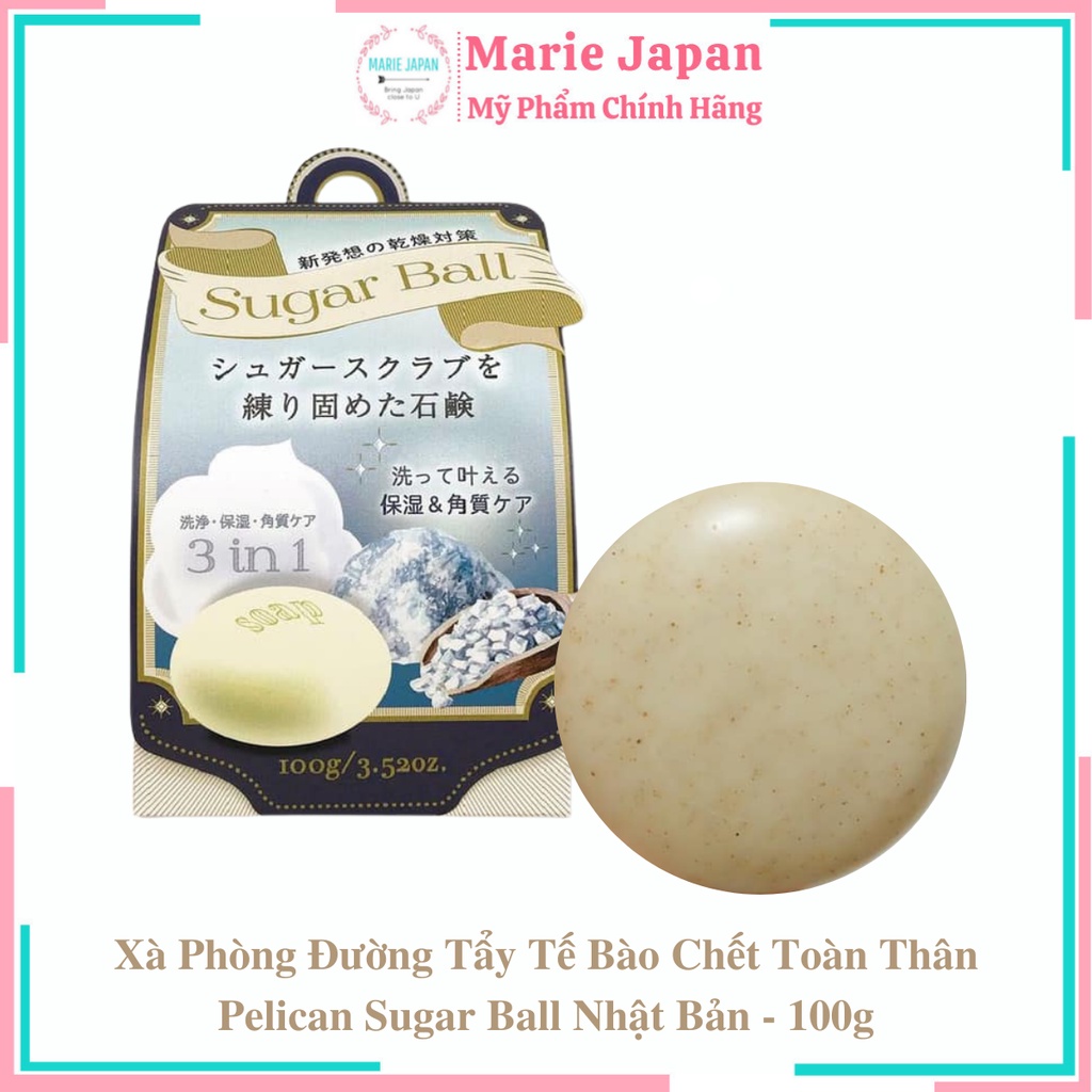 Xà Phòng Đường Tẩy Tế Bào Chết Toàn Thân Pelican Sugar Ball Nhật Bản - 100g