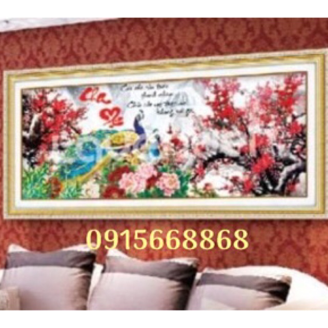 Tranh thêu chữ thập vợ chồng kt 83*42cm