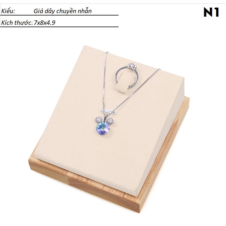[D2CO] Bộ giá gỗ trưng bày trang sức lai trim chụp mẫu ảnh 3D rất đẹp nhóm K-N