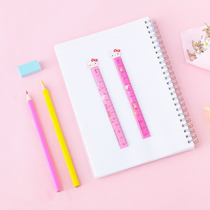 Thước Nhựa Hình Mèo Hello Kitty Dễ Thương Nhỏ Gọn