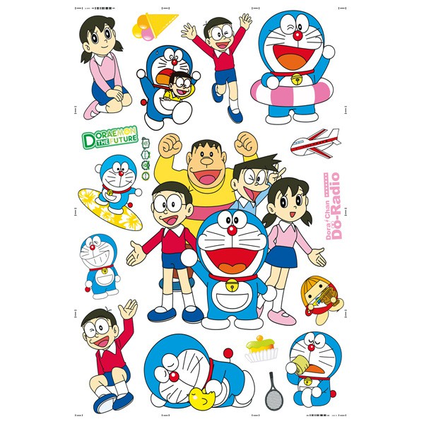 Miếng dán họa tiết Doremon dễ thương trang trí phòng cho bé