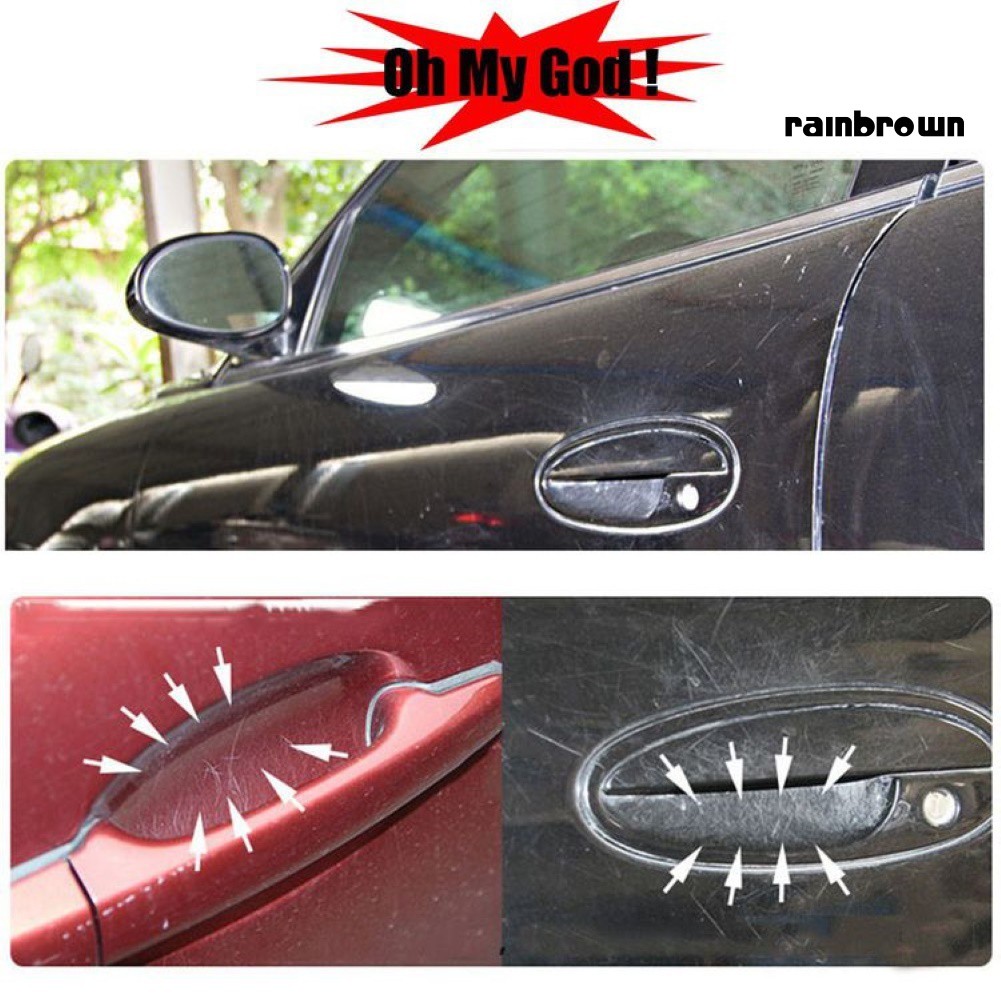 4 Miếng dán tay nắm cửa ô tô trong suốt bảo vệ chống trầy tiện dụng