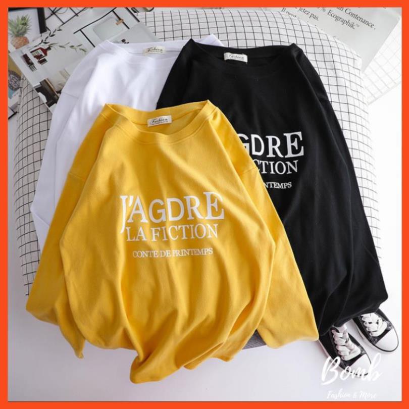 Áo thun DÀI TAY in chữ J’AGDRE dáng rộng nam nữ cực trend, áo phông unisex form rộng cá tính . 👑 *