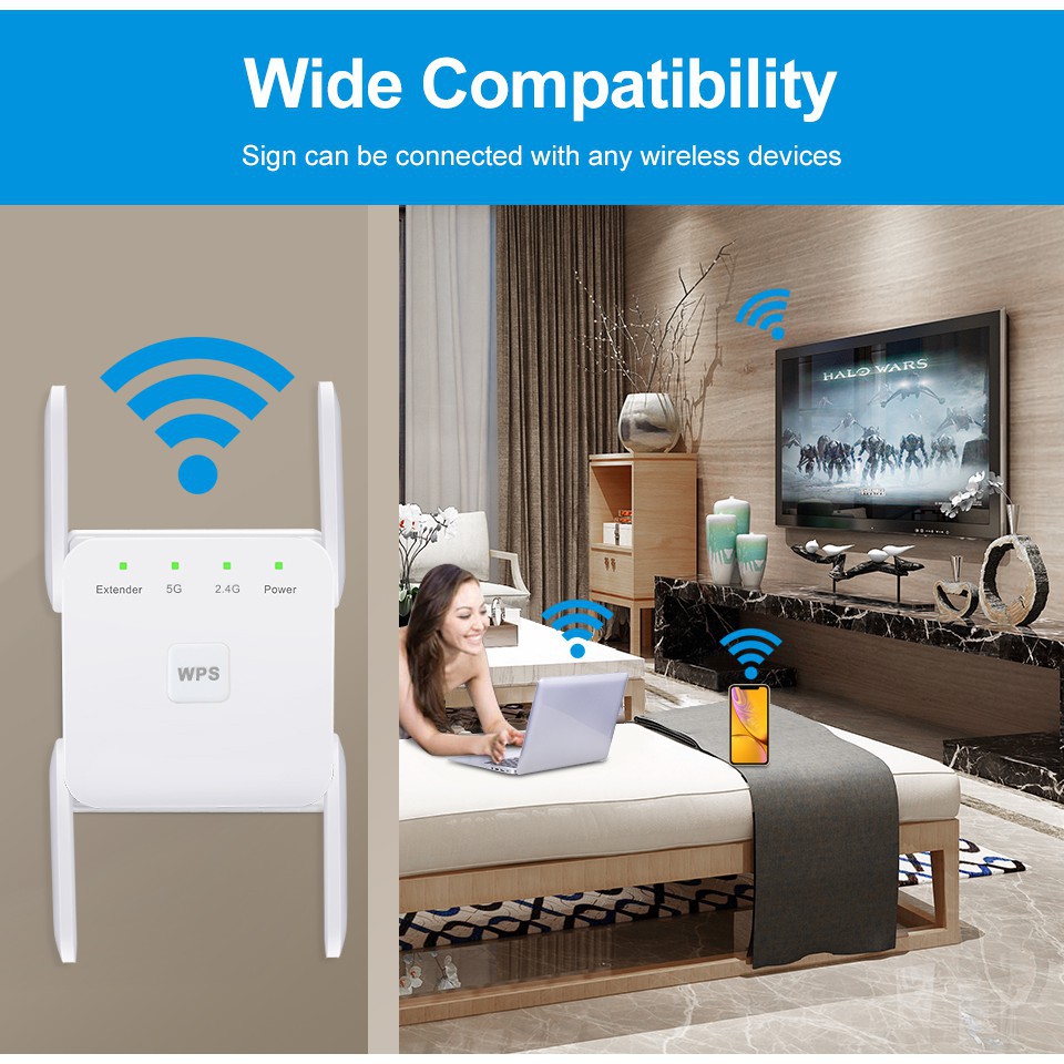 5Ghz WiFi Repeater Wireless Wifi Extender 1200Mbps Wi-Fi Amplifier 802.11N Long Range Wi fi Signal Booster 2.4G Wifi Repiter