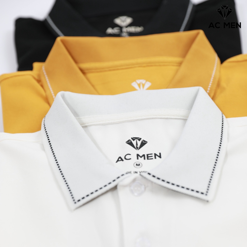 Áo Polo nam cổ bẻ cổ tay phối kiểu đơn giản, vải cá sấu Cotton xuất xịn, chuẩn form, sang trọng, lịch lãm AC MEN CB499TR