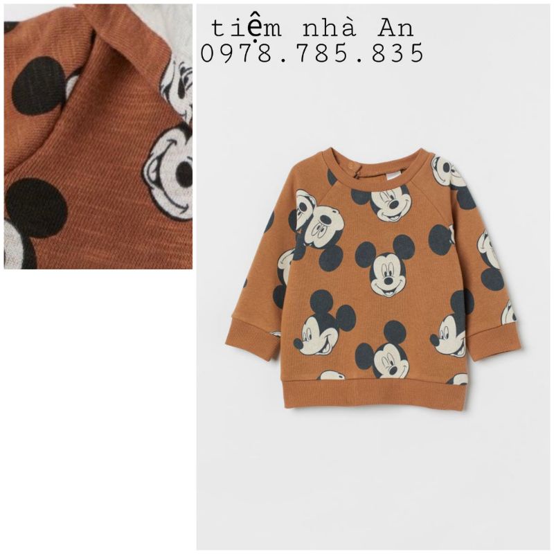 áo nỉ cho bé trai , áo thu đông dài tay , áo nỉ bé gái , hàng hm xuất dư mẫu mickey bé nào cũng mê - tiệm nhà an