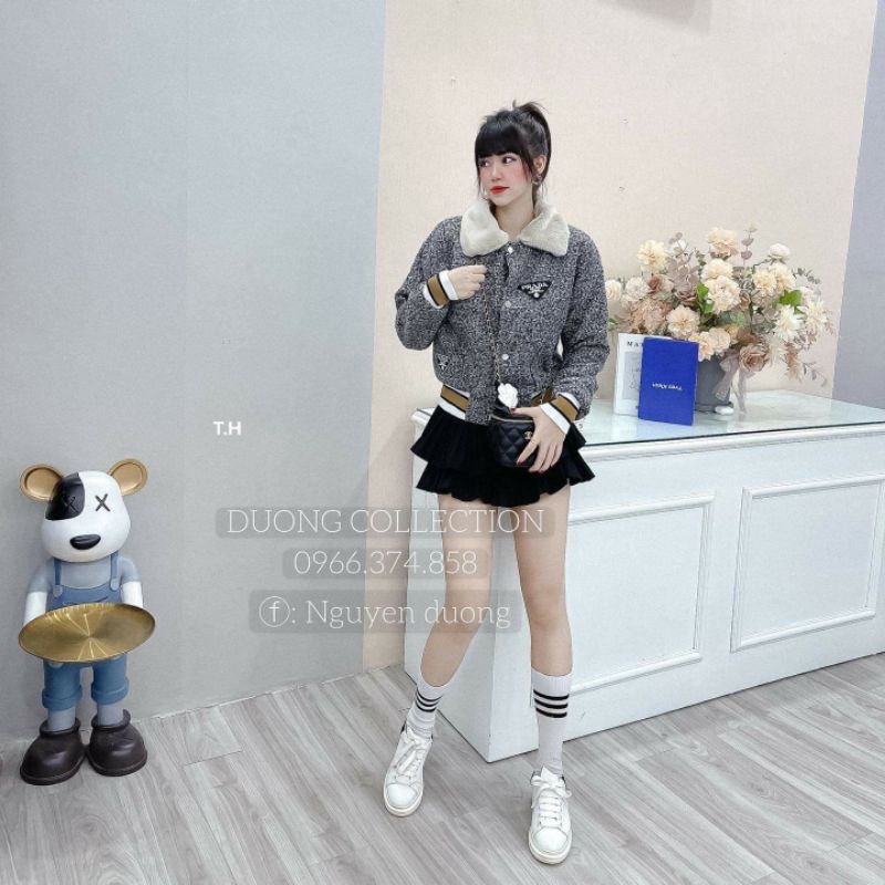 🍃 Áo khoác prada dạ phối lông bao đẹp _J0ST