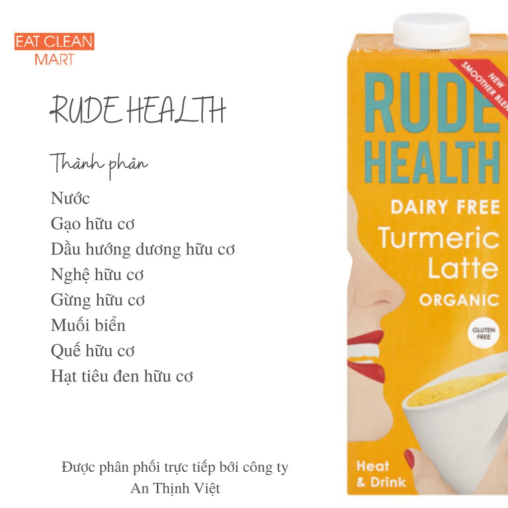 Sữa Nghệ Hữu Cơ Rude Health - Không chứa Gluten