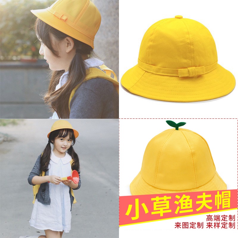 Mũ Tai Bèo Cotton Màu Vàng Có Dây Thừng Chống Gió FT2062 Cho Trẻ Mẫu Giáo