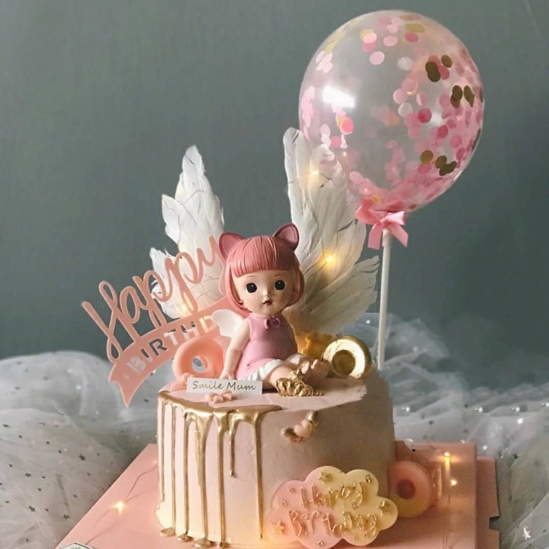 Phụ Kiện Trang Trí Bánh Kem Hình Búp Bê Em Bé Đang Ngủ Dễ Thương