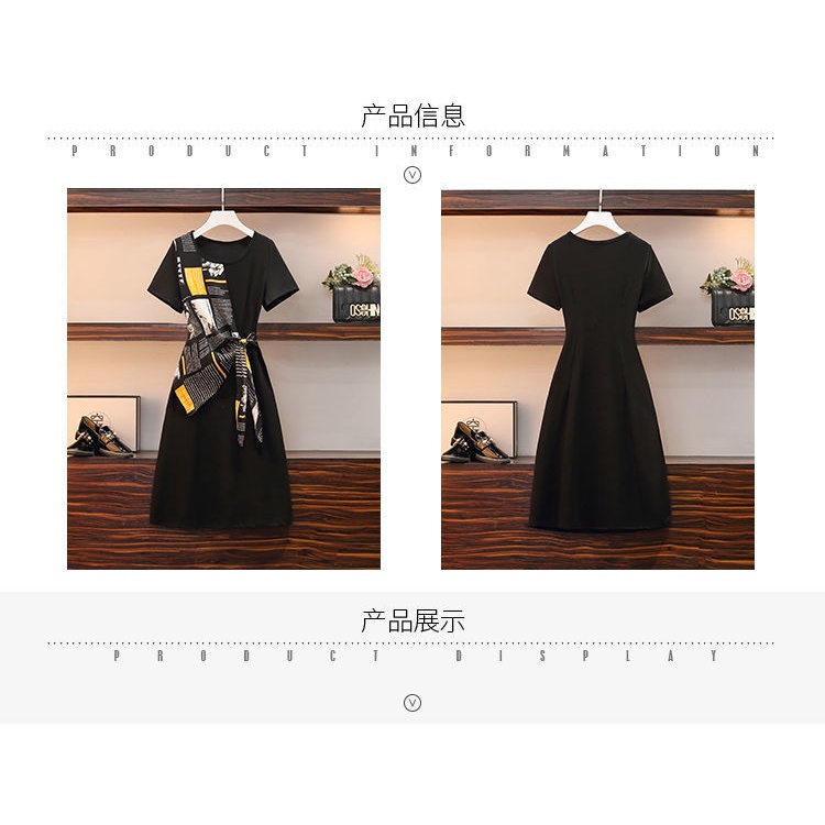 Váy cotton tay ngắn kích thước rộng phong cách đường phố mùa hè mới 2022 cho nữ