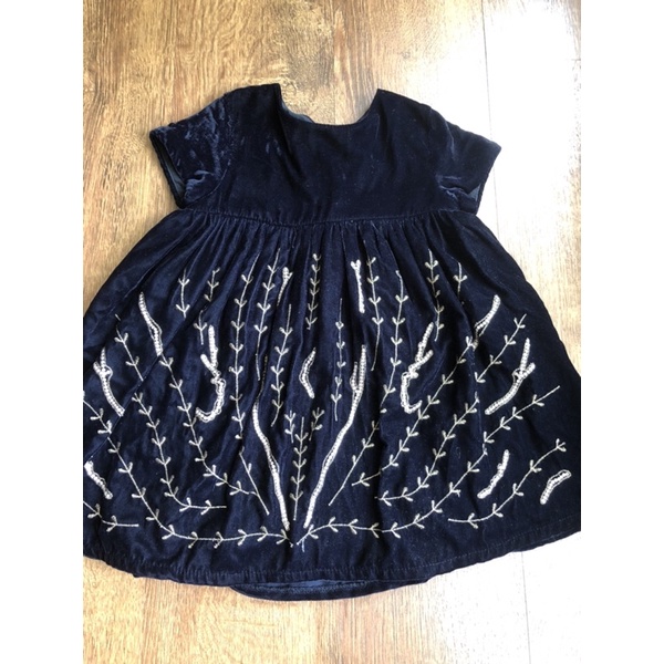 Váy nhung Zara bé 2/3y