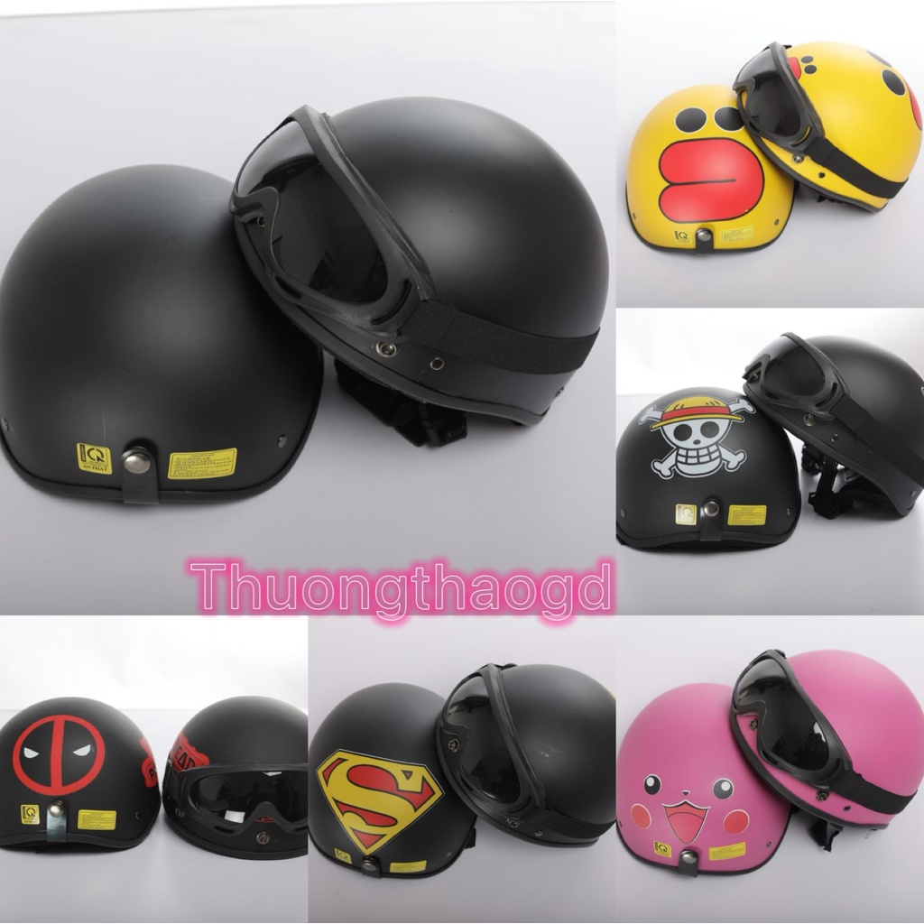 Mũ Bảo Hiểm Nửa Đầu 1/2 Nhiều Tem Siêu HOT - Hàng Cao Cấp 2022