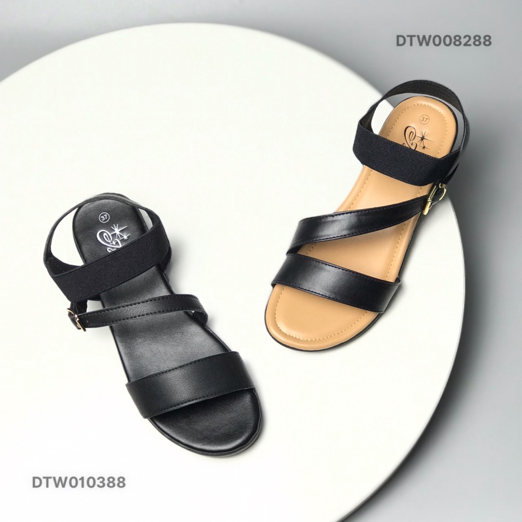 Sandal nữ ❤️FREESHIP❤️ Dép quai hậu học sinh quai đan chéo đế bằng quai chun co giãn tiện lợi DTW