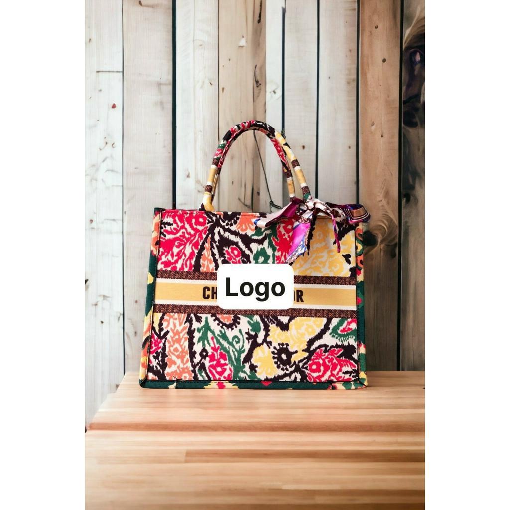 FREESHIP TÚI CÔNG SỞ ĐI Ồ HỌA TIẾT HOA ĐỎ SIZE 36CM VỪA A4 SANG CHẢNH DUYÊN CƯỜNG