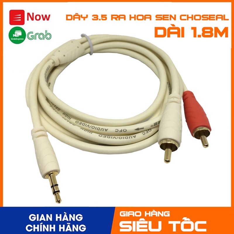 Cáp 3.5 ra 2 đầu hoa sen cao cấp CHOSEAL 1.8 mét