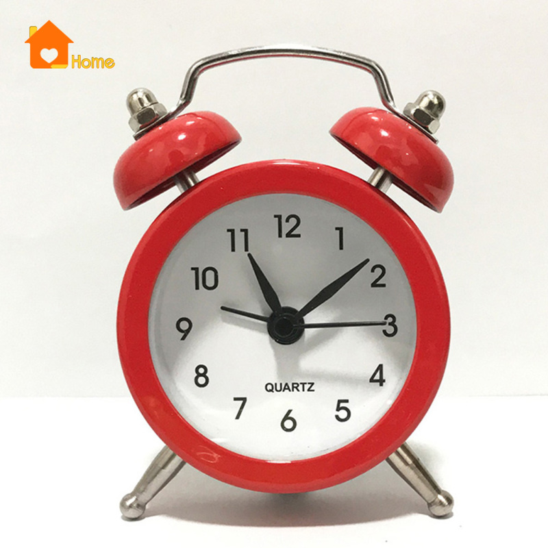 Đồng Hồ Báo Thức Hai Chuông Đôi Mini Màu Trắng
