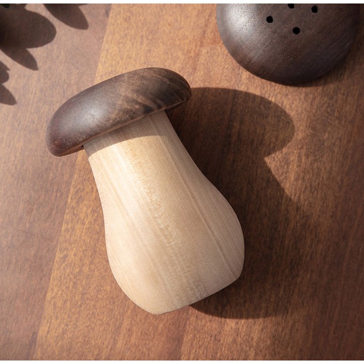Lọ tăm gỗ hình nấm xinh xắn trang trí decor bàn ăn | ECOBABO