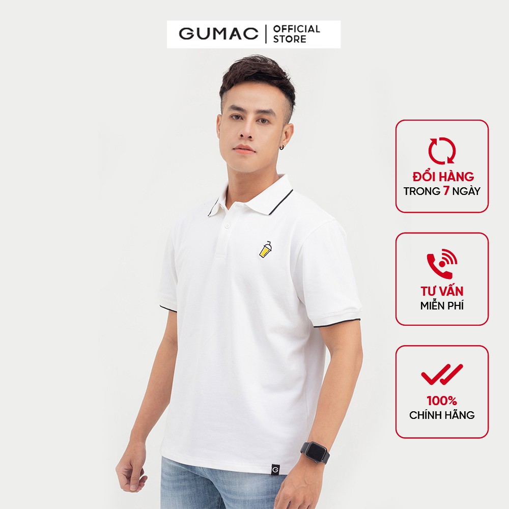 [Mã WABRGD12 giảm 10% đơn 250K] Áo polo nam thêu chữ GUMAC form basic năng động ATNB7100 | BigBuy360 - bigbuy360.vn
