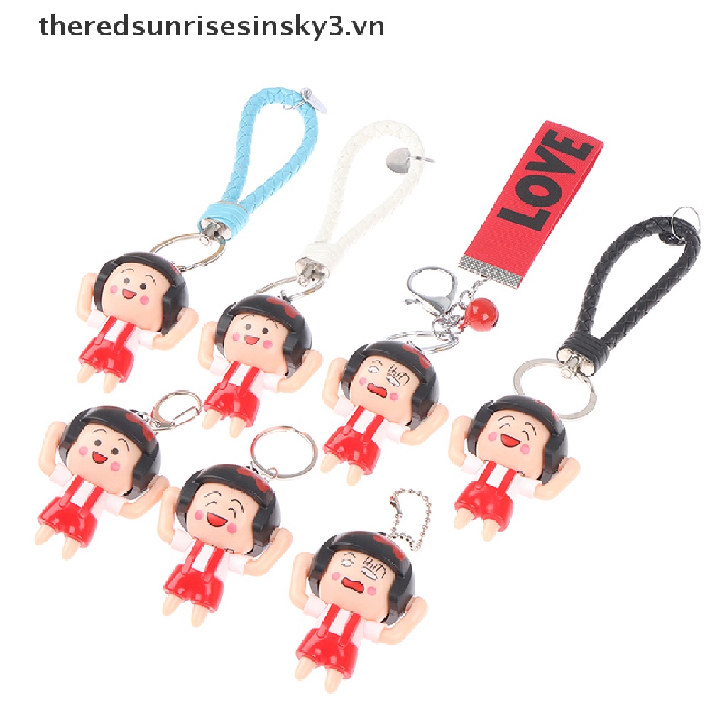 Móc Khóa Gắn Mặt Hình Cô Gái Hoạt Hình Thay Đổi Khuôn Mặt Dễ Thương Charms