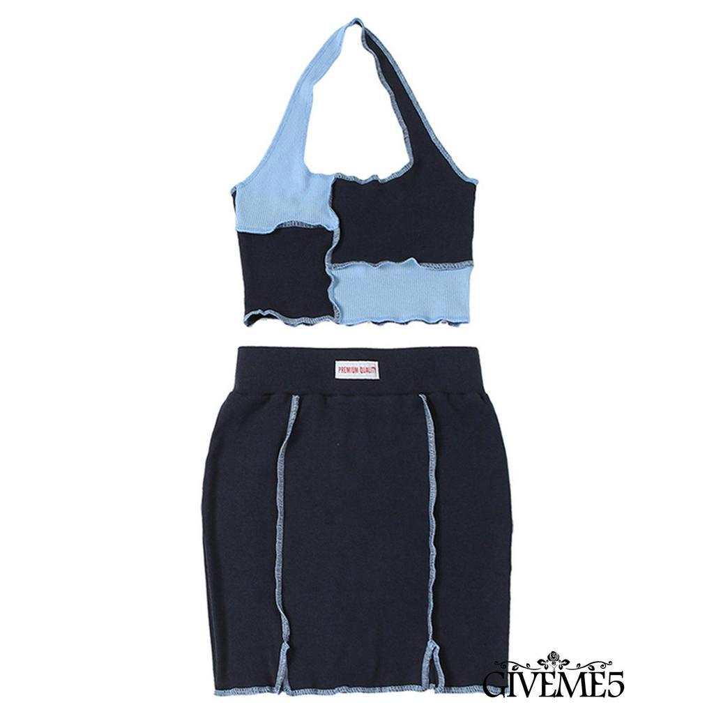 Set Áo Croptop dây + Chân Váy Ngắn Quyến Rũ Cho Nữ