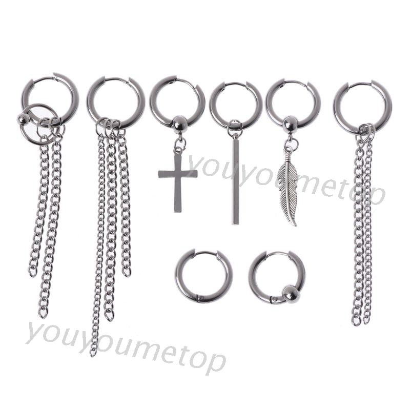 Chiếc Khuyên Tai Thép Titan Không Gỉ Phong Cách Hàn Quốc Cho Nam