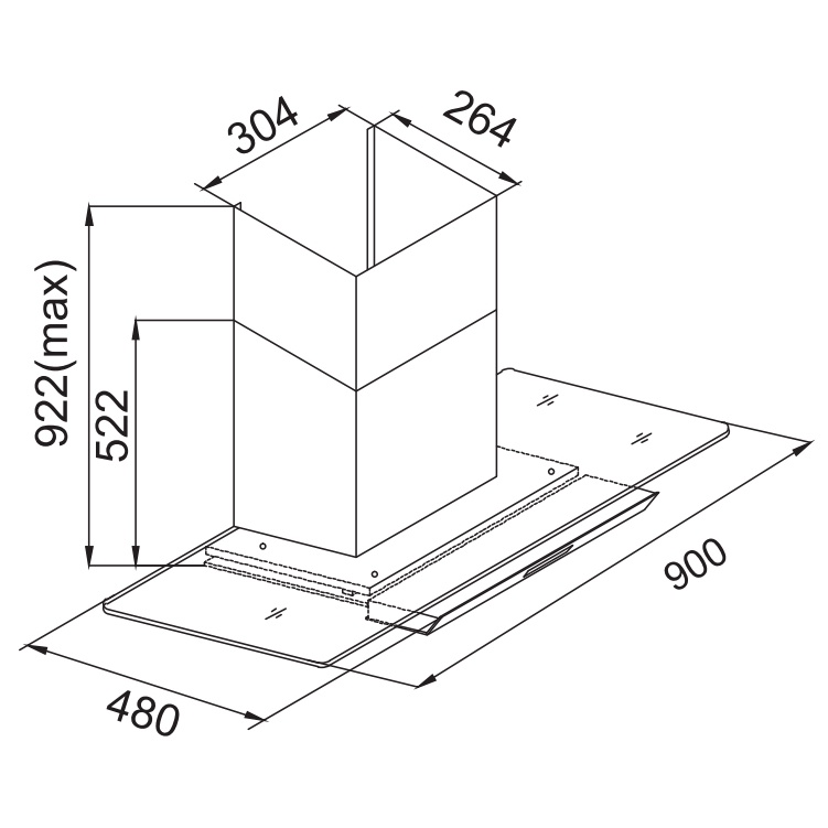 Máy hút mùi kính thẳng Faster FS 90EFN (Điều khiển cảm ứng sang trọng, Máy Khỏe, Hút êm, Bảo Hành Chính Hãng 2 năm)