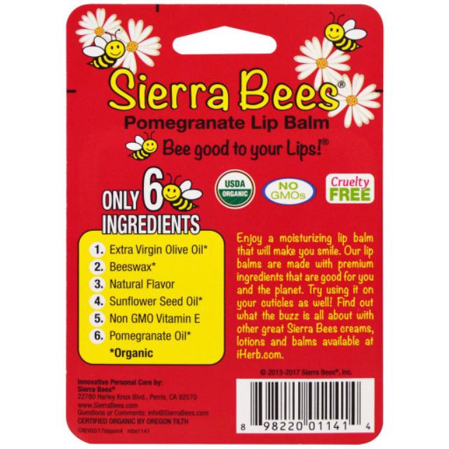 Son dưỡng hữu cơ Sierra Bees mùi lựu