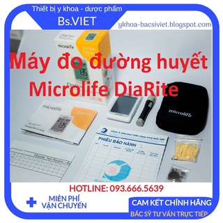 Máy đo đường huyết Microlife DiaRite- Đo đường huyết, mỡ máu Cholesterol,Acid Uric bệnh GÚT tại nhà chính xác chỉ 5 giây