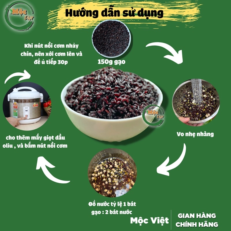 Gạo lứt đen dẻo mix ngũ cốc chính hãng Mộc Việt