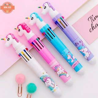 Bút bi bấm 💥10 MÀU💥 khác nhau thiết kế hình kỳ lân đáng yêu