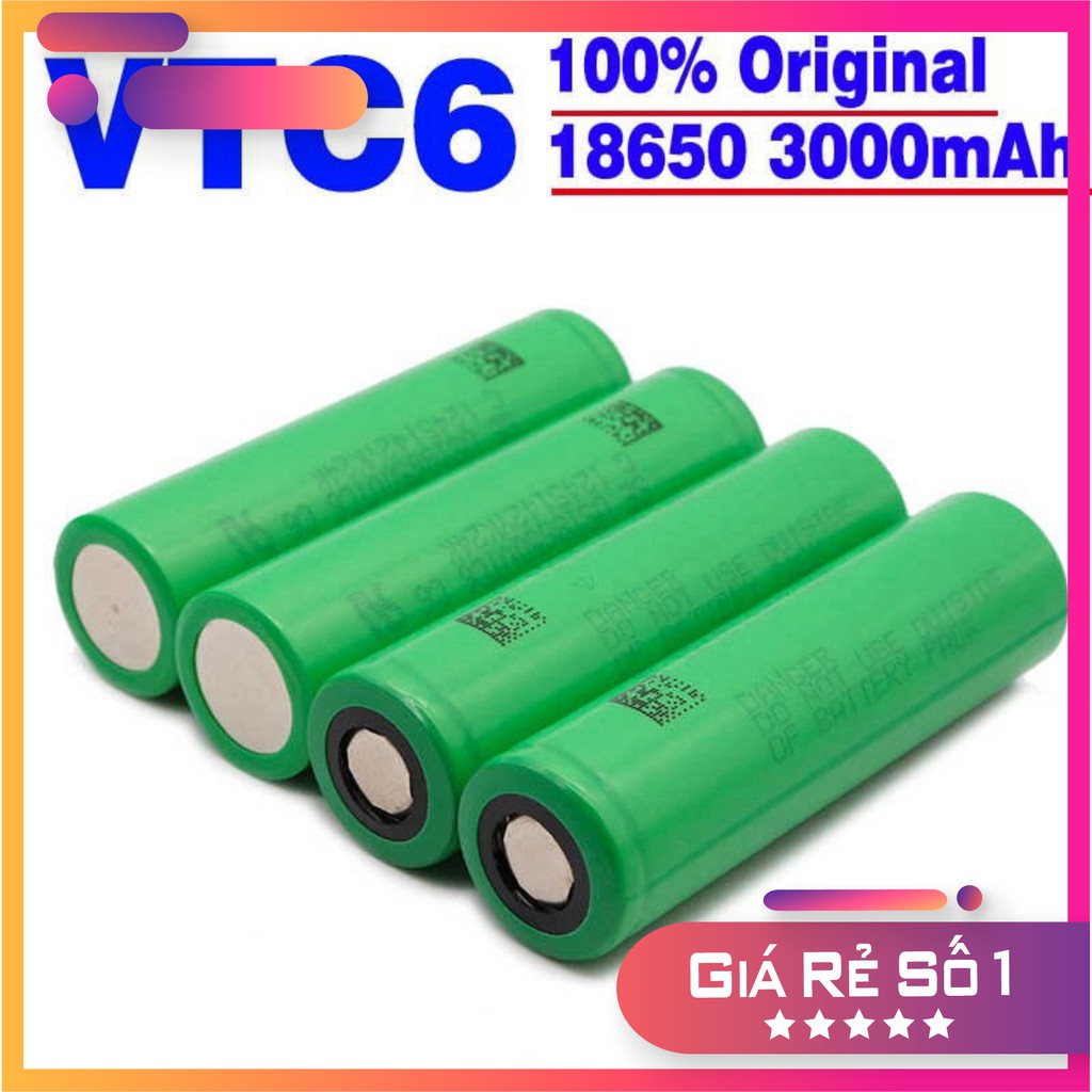 (SIÊU CHẤT) Pin Sony 3.7v 18650 VTC6 3000mAh Dòng Xả 30A - Giá 1 viên