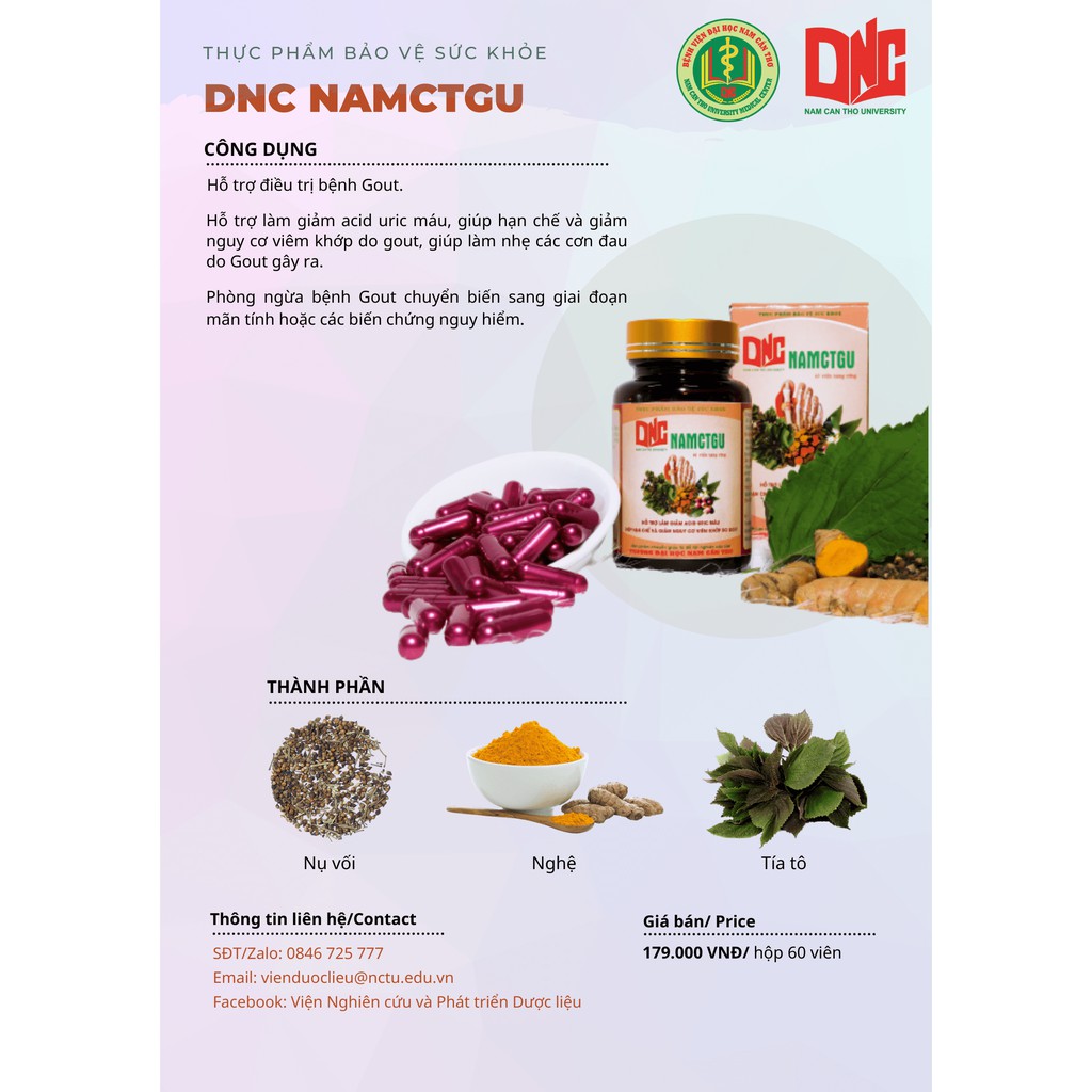 DNC NAMCTGU _ hỗ trợ trị GOUT hiệu quả