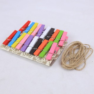 50 kẹp gỗ nhiều màu treo ảnh