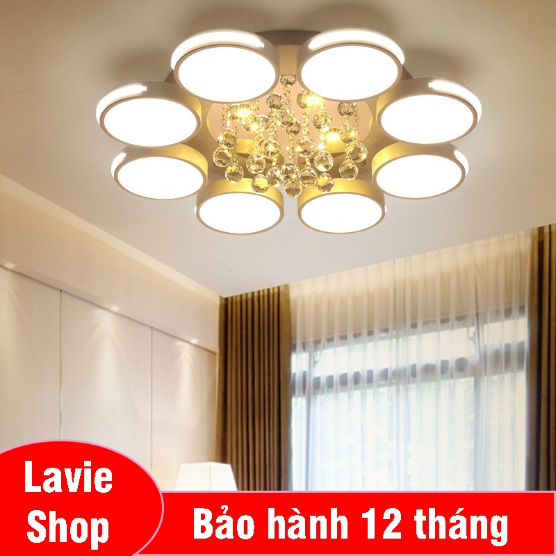 Đèn Ốp Trần Trang Trí - Đèn Led Trần Trang Trí Phòng Khách Và Phòng Ngủ  3 Chế Độ Sáng Có Điều Khiển Từ Xa HB88