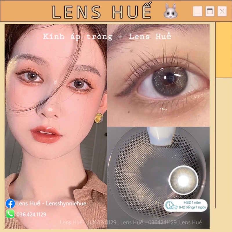 ❌ Lens Nâu pha xám giãn vừa tự nhiên quốc dân siêu hot ✨ - Lens Huế ( kính áp tròng )