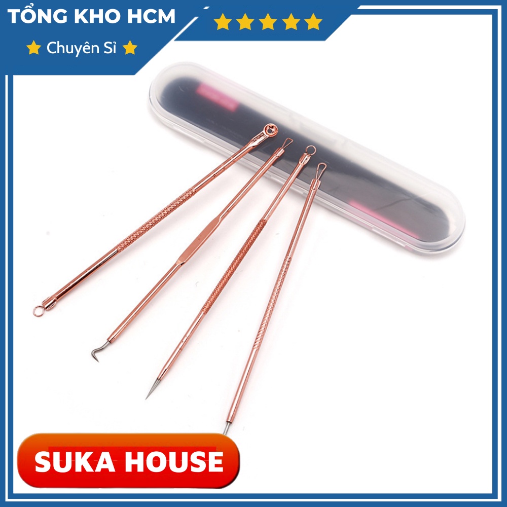 Bộ 4 cây lấy mụn 2 Đầu_ Cây Nặn Mụn SUKAHOUSE H028