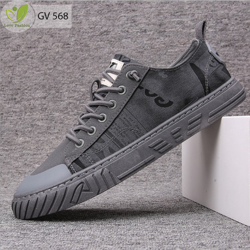 Giày Nam Vải Màu Đen Buộc Dây , Giầy Lười Nam Size Từ 38 Đến 43 GV568 | BigBuy360 - bigbuy360.vn