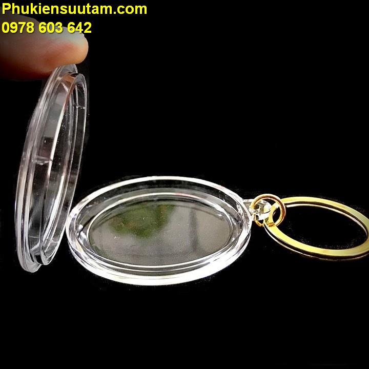 Móc Khóa Hộp Tròn Dùng Lưu Trữ Đồng Xu, Chống Trầy, Thẩm Mỹ -  SP000155