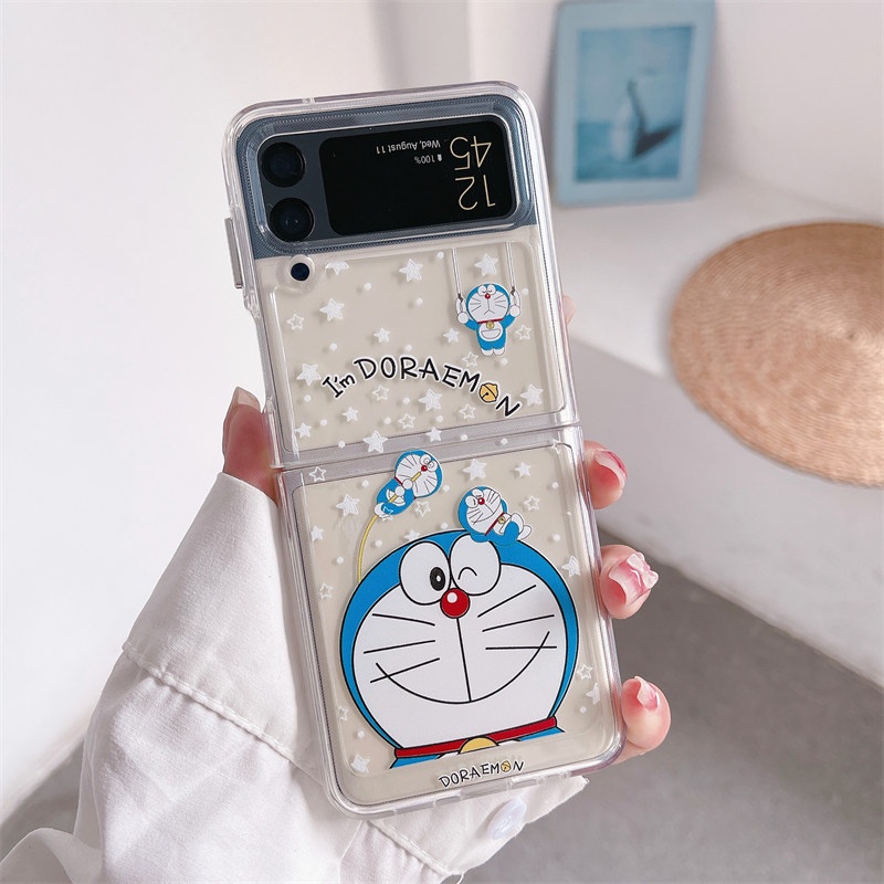 Ốp Lưng Điện Thoại Hình Hoạt Hình Doraemon Bằng PC Cứng Dành Cho Samsung Galaxy Z Flip 3 4 5G Z Flip3 Flip4 ZFlip3